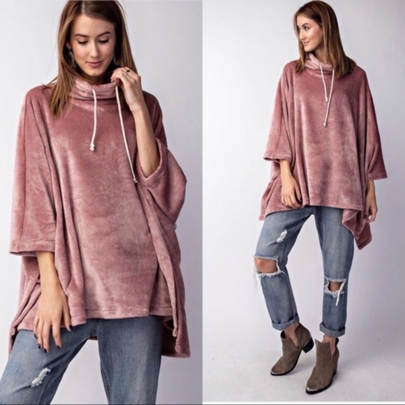 ❄️MOCHA VELVET PONCHO - Picture 4 of 7